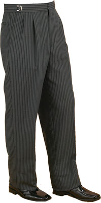 Pleated Pants - Pleated Pin Stripe Grey
