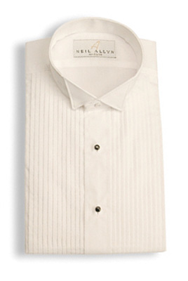 White Wing Collar Pleated - Pleated Front